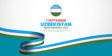 Özbekistan Bağımsızlık Günü 1 Eylül 'de bayraklar sallayarak alan arkaplanını kopyaladı