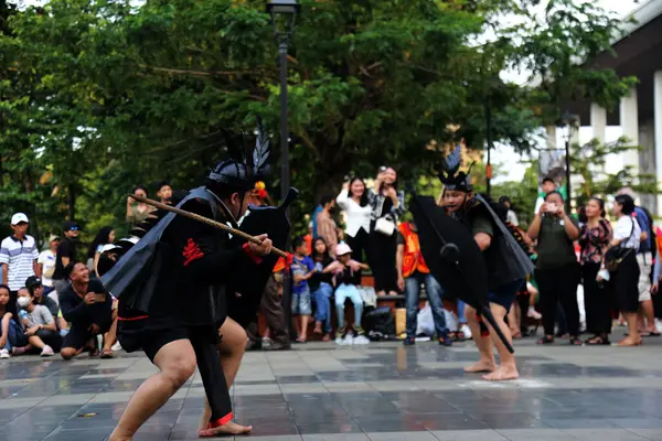 stock image Jakarta, Indonesia. 12 November 2023. Appearance of disabled students at SLB Negeri 11, Jakarta on the open stage of the TMII tourist attraction.