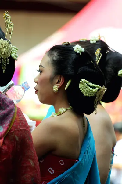 stock image Solo, Indonesia. April 29, 2024. Photo shows people's activities at the commemoration of world Dance Day 2024 at ISI Surakarta, Central Java