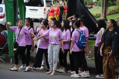 Solo, Indonesia. April 29, 2024. Photo shows people's activities at the commemoration of world Dance Day 2024 at ISI Surakarta, Central Java clipart