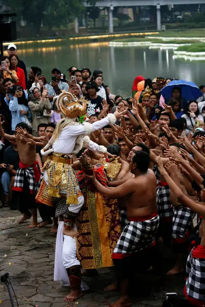 stock image Jakarta, Indonesia. February 11, 2024. Folk performing art called 