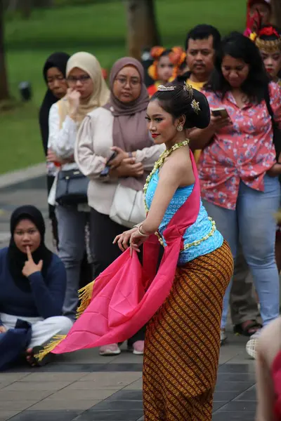 stock image Jakarta, Indonesia. May 25 2024. A traditional dance called 