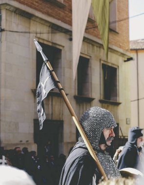 Teruel, Aragon, İspanya, 22 Şubat 2025 Boda Ortaçağ Isabel de Diego