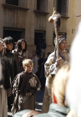 Teruel, Aragon, İspanya, 22 Şubat 2025 Boda Ortaçağ Isabel de Diego