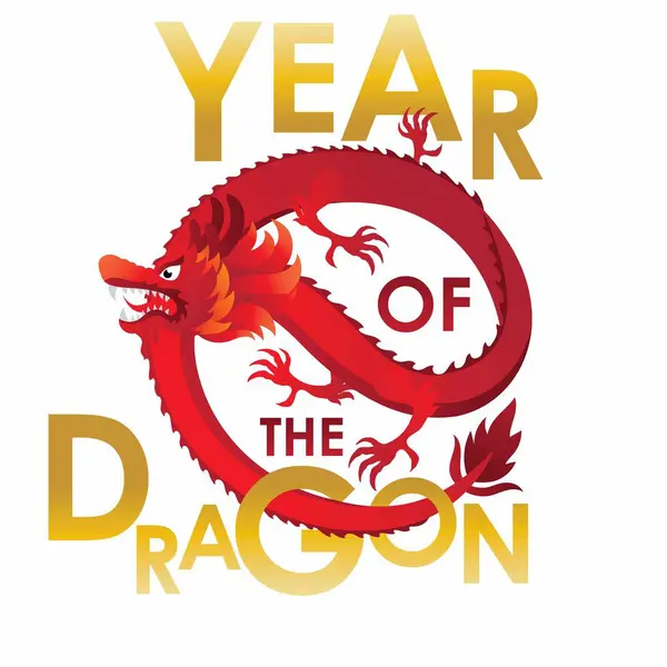 Ilustrando Año Del Dragón 2024 Año Nuevo Chino — Vector de stock