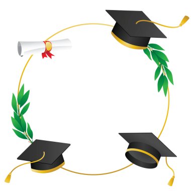 Mezuniyet şapkası ve üzerinde 2024 yılı tebrik sınıfı yazan bir diploma resmi.