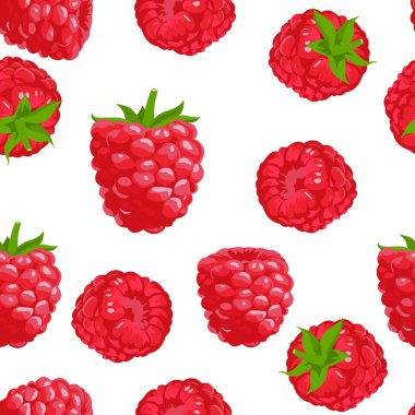 Kusursuz bir ahududu deseni. vektör illüstrasyonu.