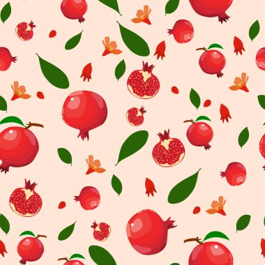 Kusursuz bir nar deseni var. vektör illüstrasyonu.