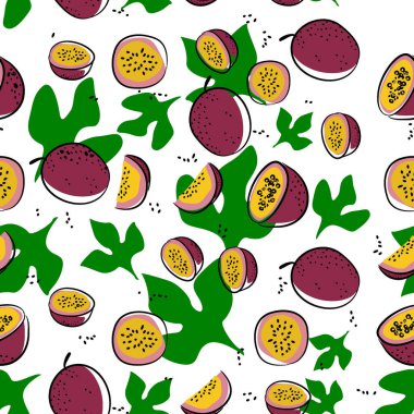 Kusursuz bir Tutku meyvesi örneği. vektör illüstrasyonu.