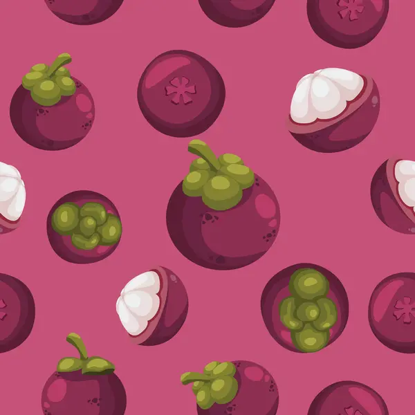 Mangosteen 'in kusursuz bir örneği. vektör illüstrasyonu.