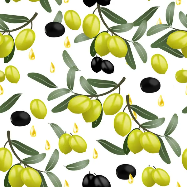 Kusursuz bir zeytin deseni. vektör illüstrasyonu.