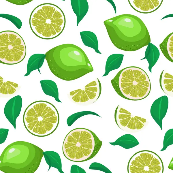Limonlu, limonlu, yapraklı ve meyvesiz yaz meyveleri. Tekstil, kumaş ve dekoratif kağıt için güzel bir tropikal arka plan. Vektör illüstrasyonu