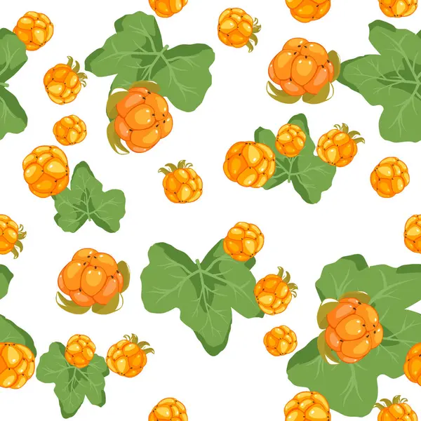 Kusursuz bir Cloudberry deseni. vektör illüstrasyonu.