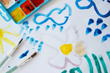 Suluboya, anaokulunda eğitim kavramı, üst bakış açısı.