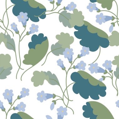 İçinde beni unutma çiçeği olmayan eski bir kart. Çiçek çelengi. Kusursuz desen. Kozmetik paketleme için çiçek arkaplanı