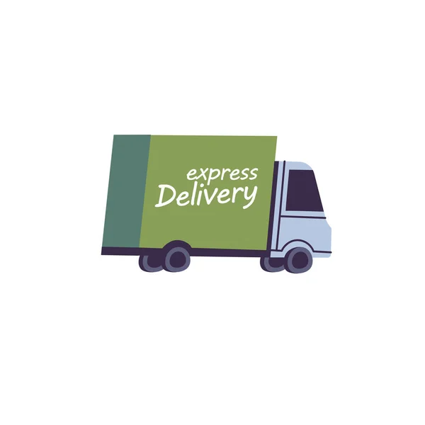 Vector Illustration Delivery Truck Isolated White Background Delivery Service — Stock Vector