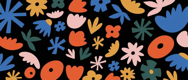 ベクトルフラワーシームレスパターン Y2K花の背景コレクションFor Print Sns — ストックベクタ