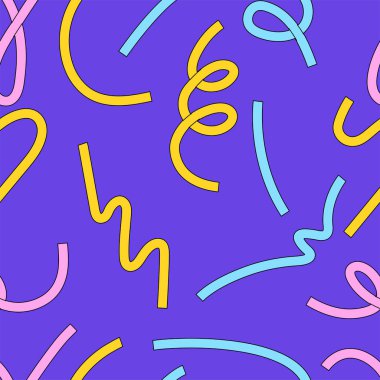 Geometrik çizgiler ve spirallerle renksiz vektör deseni. Yaratıcı minimalist stil sanat arkaplanı veya duvar kağıdı