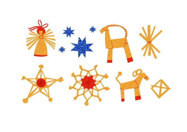 Design Ilustração Vetorial Para Cartão Felicitações Natal Decoração Ucraniana Nacional — Vetor de Stock