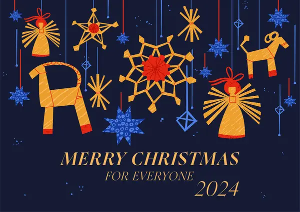 Noel tebrik kartı için vektör illüstrasyon tasarımı. Xmas arkaplanı için tipografi ve simgeler