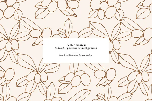 Vintage Card Shea Branches Floral Wreath Flower Frame Flower Shop — Stock Vector