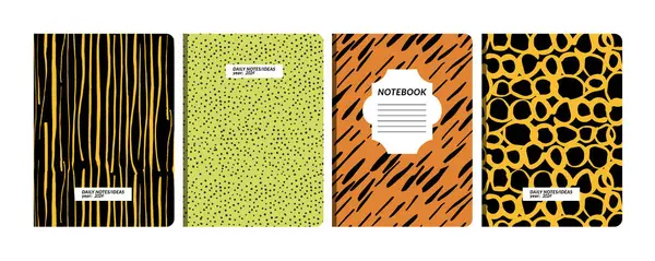 Vector Illustration Templates Contemporary Abstract Cover Pages Notebooks Planners Brochures ロイヤリティフリーのストックイラスト
