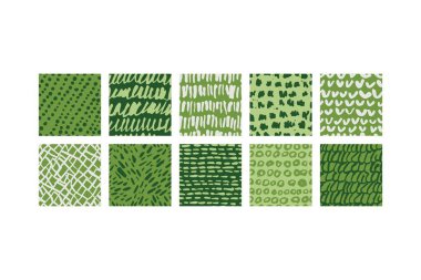 Vector i set of templates contemporary abstract cover and patterns. Design for matcha and green tea packaging. Minimal modern backgrounds