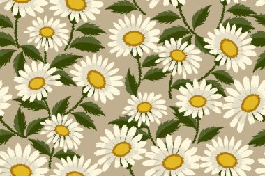 Tasarım, kumaş, ambalaj, dijital motif, arkaplan, duvar kağıdı, baskı, giysi vs. için vektör içinde kusursuz desenli işlemeli çiçek motifi.