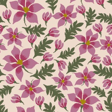 Kumaş, ambalaj, kapak vs. için uygun kusursuz çiçek motifleri
