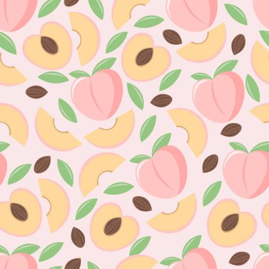 Şeftali meyvesi vektörde pürüzsüz desen