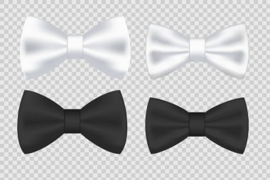 Gerçekçi vektörde siyah ve beyaz papyon