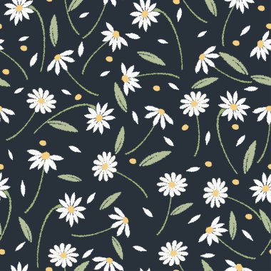 Vektör içindeki çiçek motiflerinin kusursuz deseni