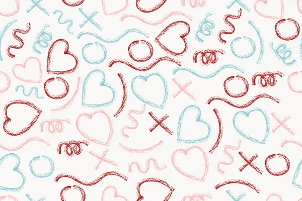 Dekorasyon, duvar kağıdı, ambalaj kağıdı, kumaş, arkaplan ve daha fazlası için kusursuz aşk çizimi tasarımı.