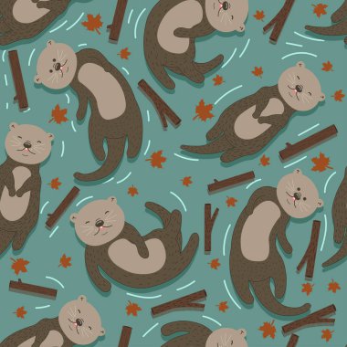 Düz vektörde su samuru deseni