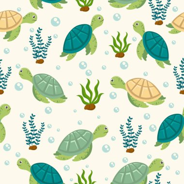 Düz vektörde kusursuz kaplumbağa deseni