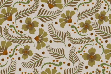 Tasarım, kumaş, ambalaj, dijital motif, arkaplan, duvar kağıdı, baskı, giysi vs. için kusursuz desenli çiçek motifi.