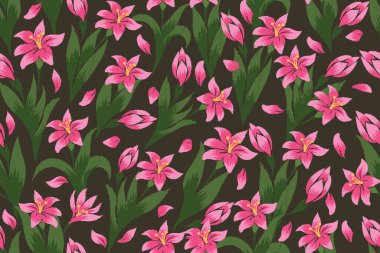 Ambalaj için çiçekli renkli kumaş, dijital motif, arkaplan, duvar kağıdı, baskı, giysi vs..