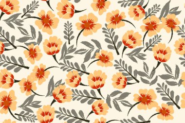 Kumaş, ambalaj, dijital motif, arkaplan, duvar kağıdı, baskı, giysi için kusursuz çiçek motifi deseni 