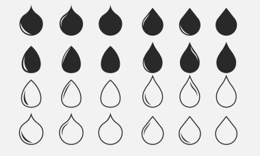 vektör içinde su damlası simgelerinin toplanması, su simgeleri