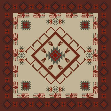 Eski, pürüzsüz örgü deseni, nakış motifi, renkli vektör