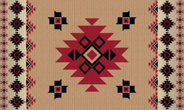 Kaba iplik dokusuyla kusursuz kabile deseni, renkli vektör illüstrasyonu 