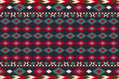 Kaba iplik dokusuyla Geometrik kabile deseni, vektör illüstrasyonu 