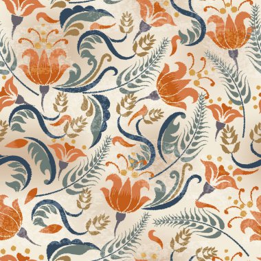 Arkaplan, kumaş, duvar kağıdı, ambalaj ve daha fazlası için klasik çiçek deseni