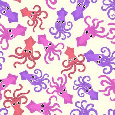 Vektörde mürekkepbalığının kusursuz deseni  
