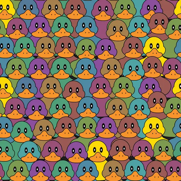 Renkli ördekler kusursuz desen, vektör 