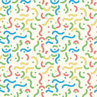 Sevimli renkli karalama şekilleriyle kusursuz desen