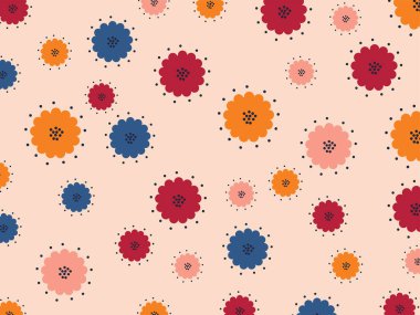 Soyut çiçek tasarımı ile kusursuz desen 