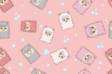 Alpacas ile vektör illüstrasyon tasarımı arka planı 