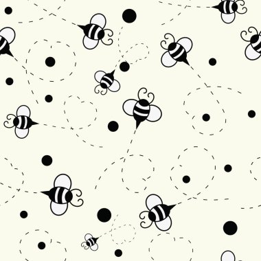 Arılarla vektör illüstrasyonu 