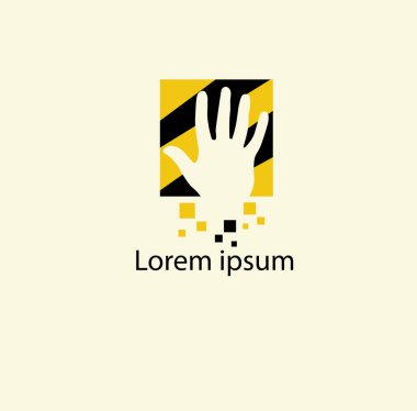 El ele tutuşan logo tasarım vektörü